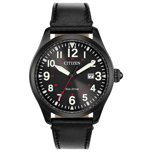 Citizen Garrison Eco-drive de hombre pulsera de cuero – BM6835-15E