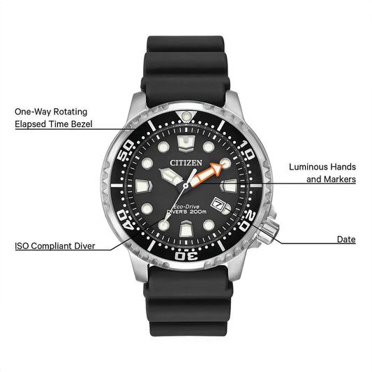 Citizen Eco-drive para hombre pulsera de caucho – BN0150-28E