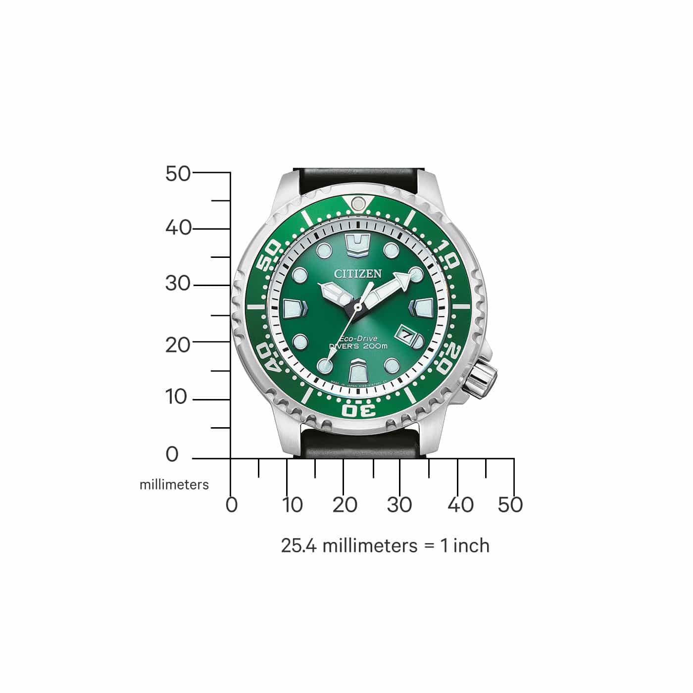 Citizen Eco-drive para hombre pulsera de caucho – BN0158-00X