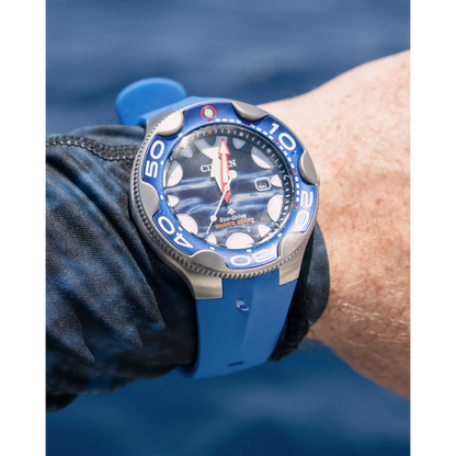 Citizen Promaster Dive Blue Orca de hombre pulsera de caucho Eco-drive – BN0238-02L