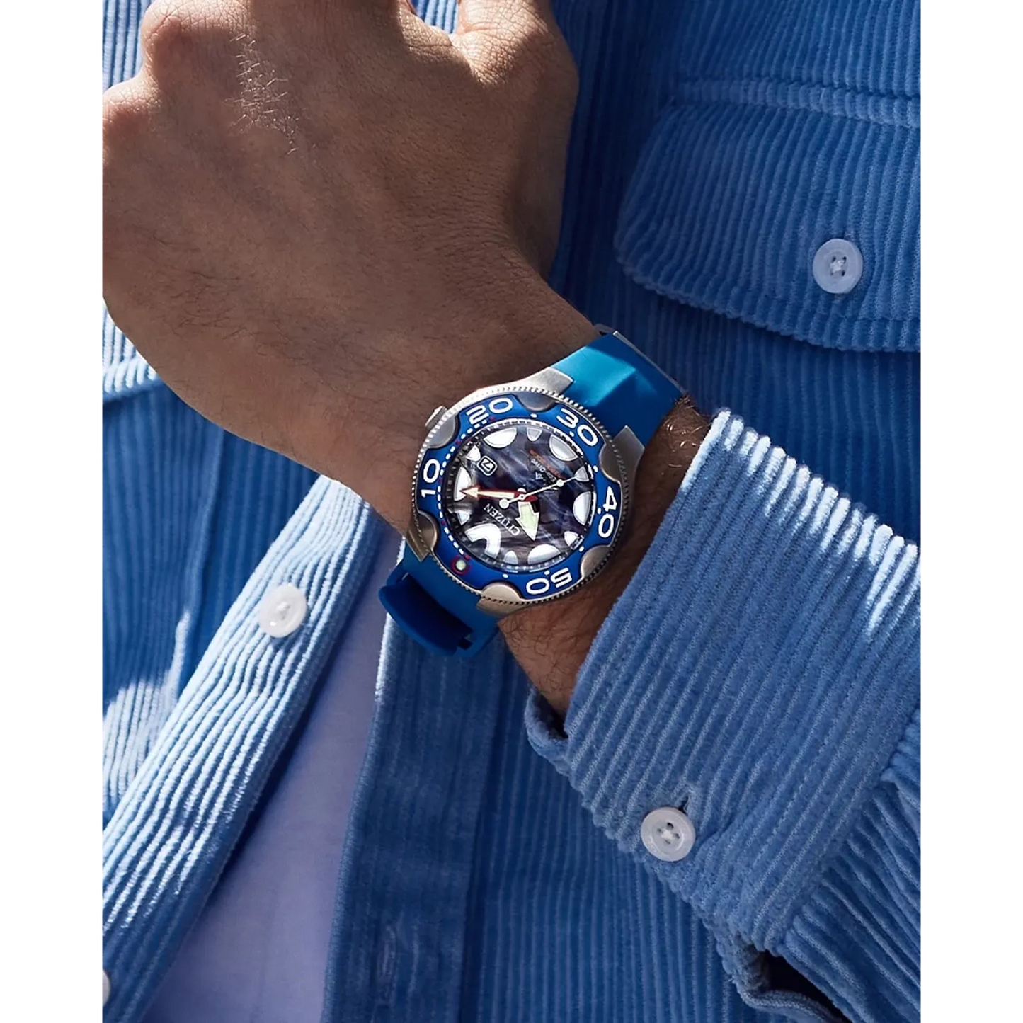 Citizen Promaster Dive Blue Orca de hombre pulsera de caucho Eco-drive – BN0238-02L