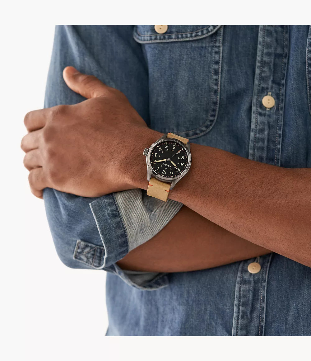 Fossil Easton de caballero banda de piel 42mm – BQ2792