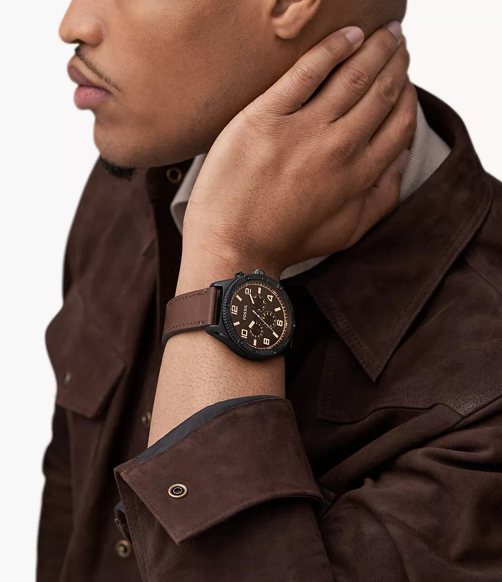 Fossil Brox de caballero pulsera de piel – BQ2802