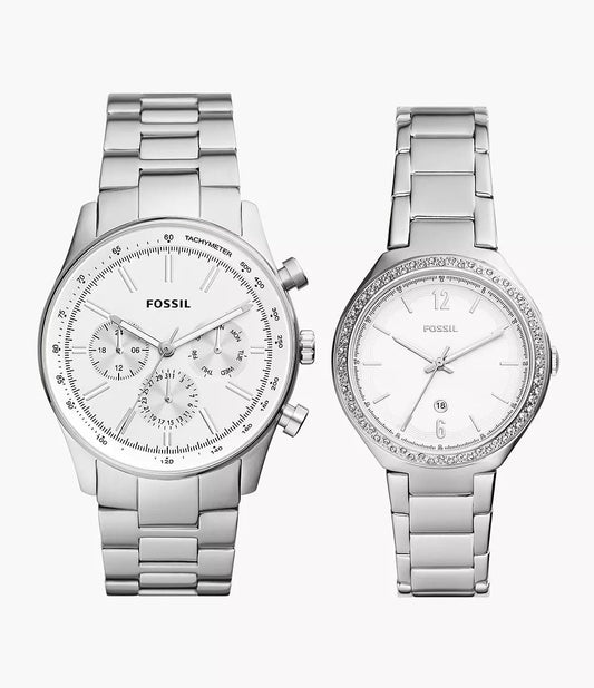 Fossil para Pareja banda de metal – BQ2832SET