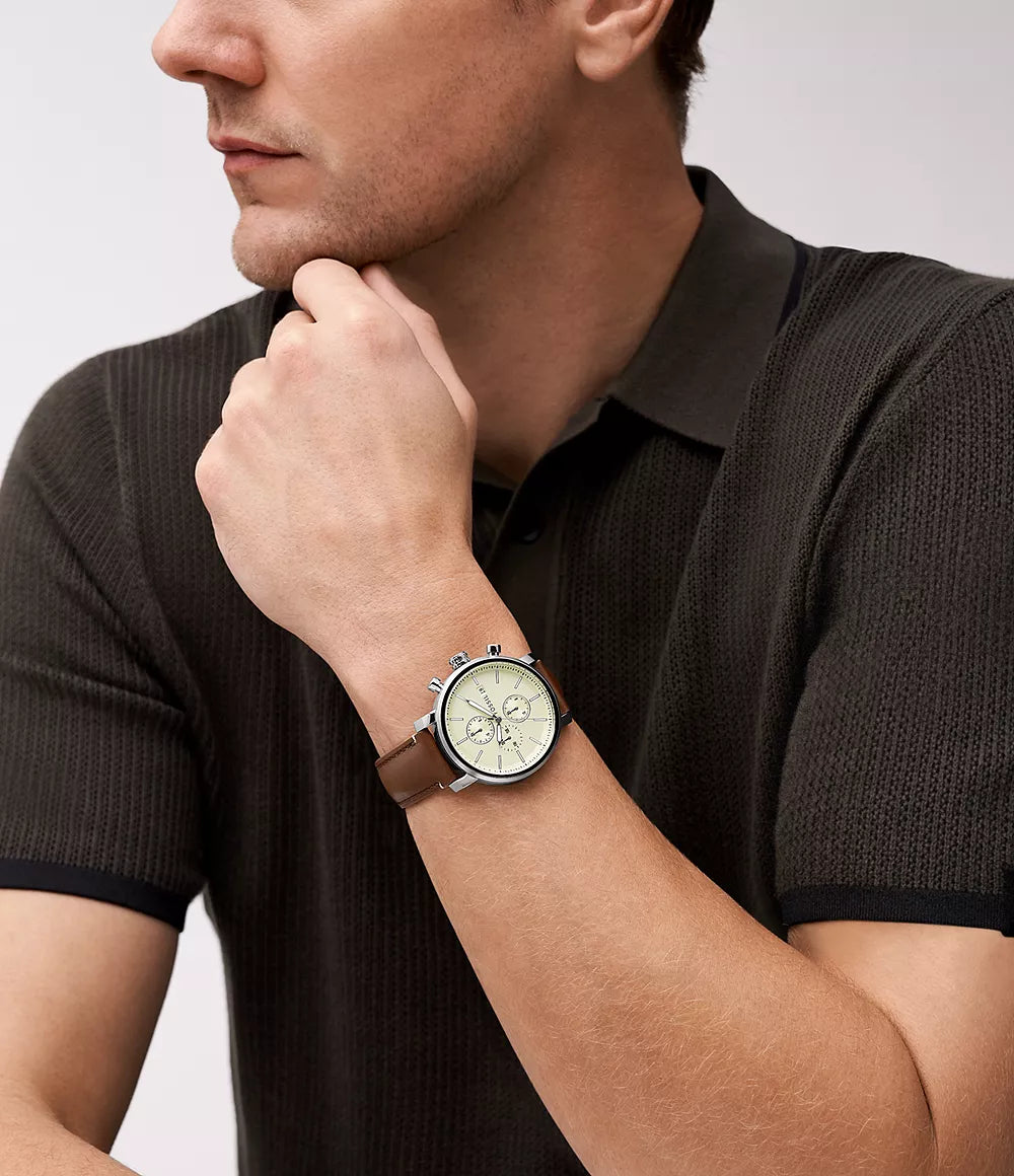 Fossil Rhett de hombre correa de cuero 42mm – BQ2850