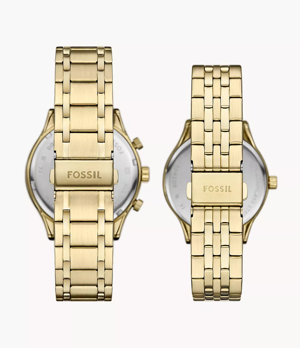 Fossil Set para dama y caballero pulsera de metal – BQ2899SET