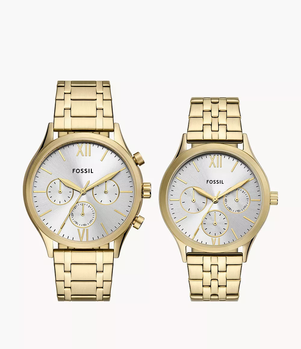 Fossil Set para dama y caballero pulsera de metal – BQ2899SET