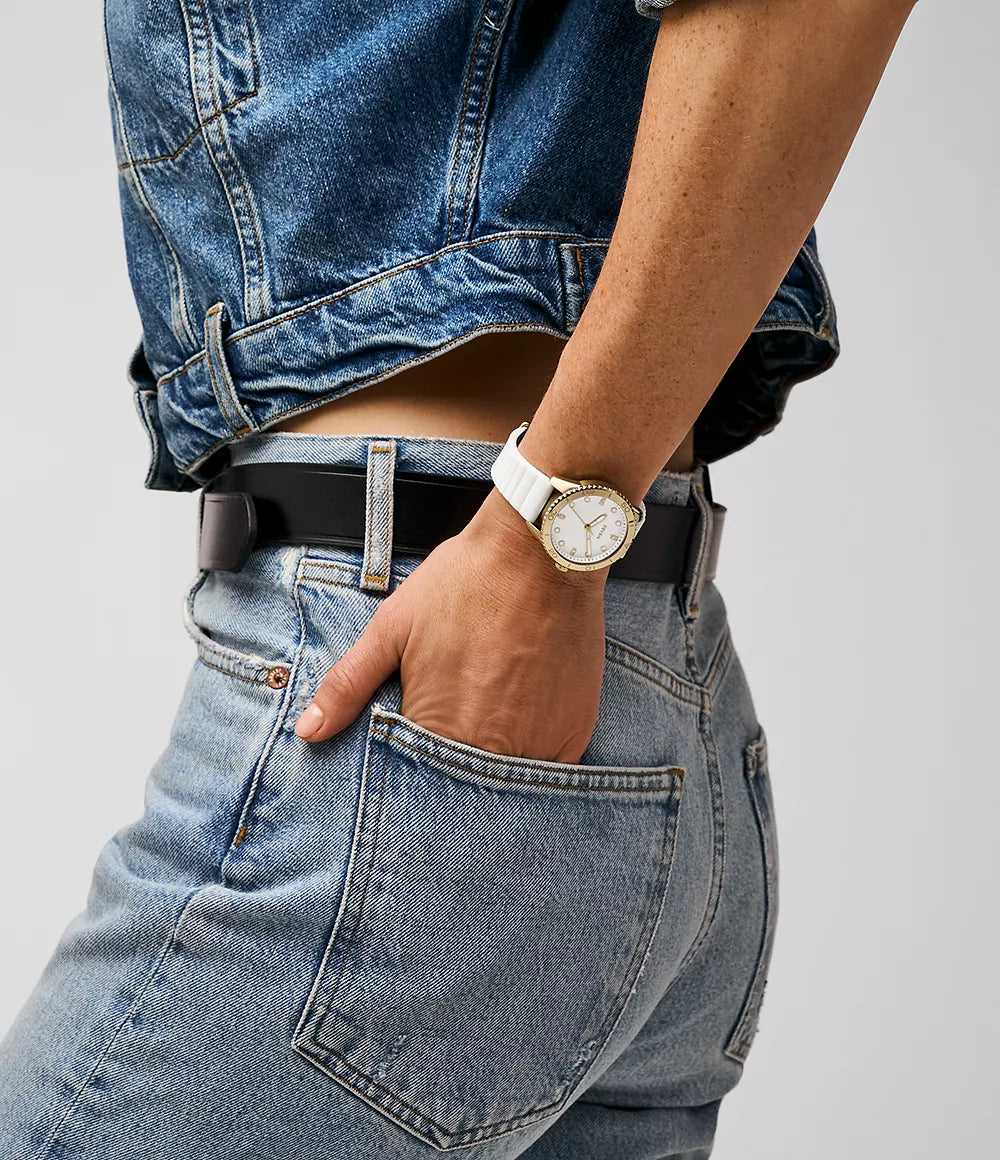 Fossil Dayle de dama pulsera de caucho – BQ3965
