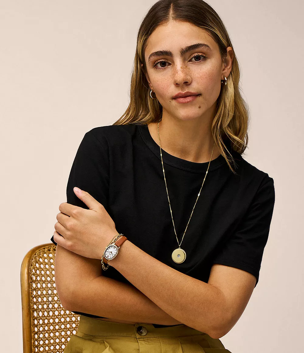 Fossil Penny de dama pulsera de piel 23 mm – BQ3973