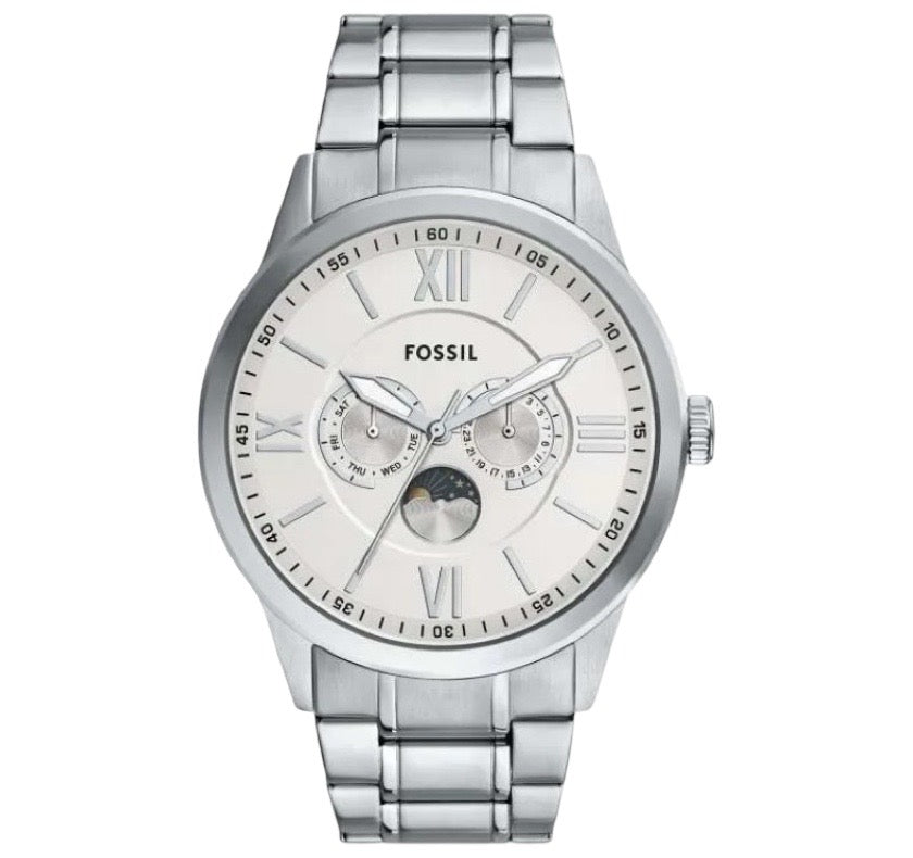 Fossil Flynn Moonphase de caballero banda de metal 48 mm – BQM7088