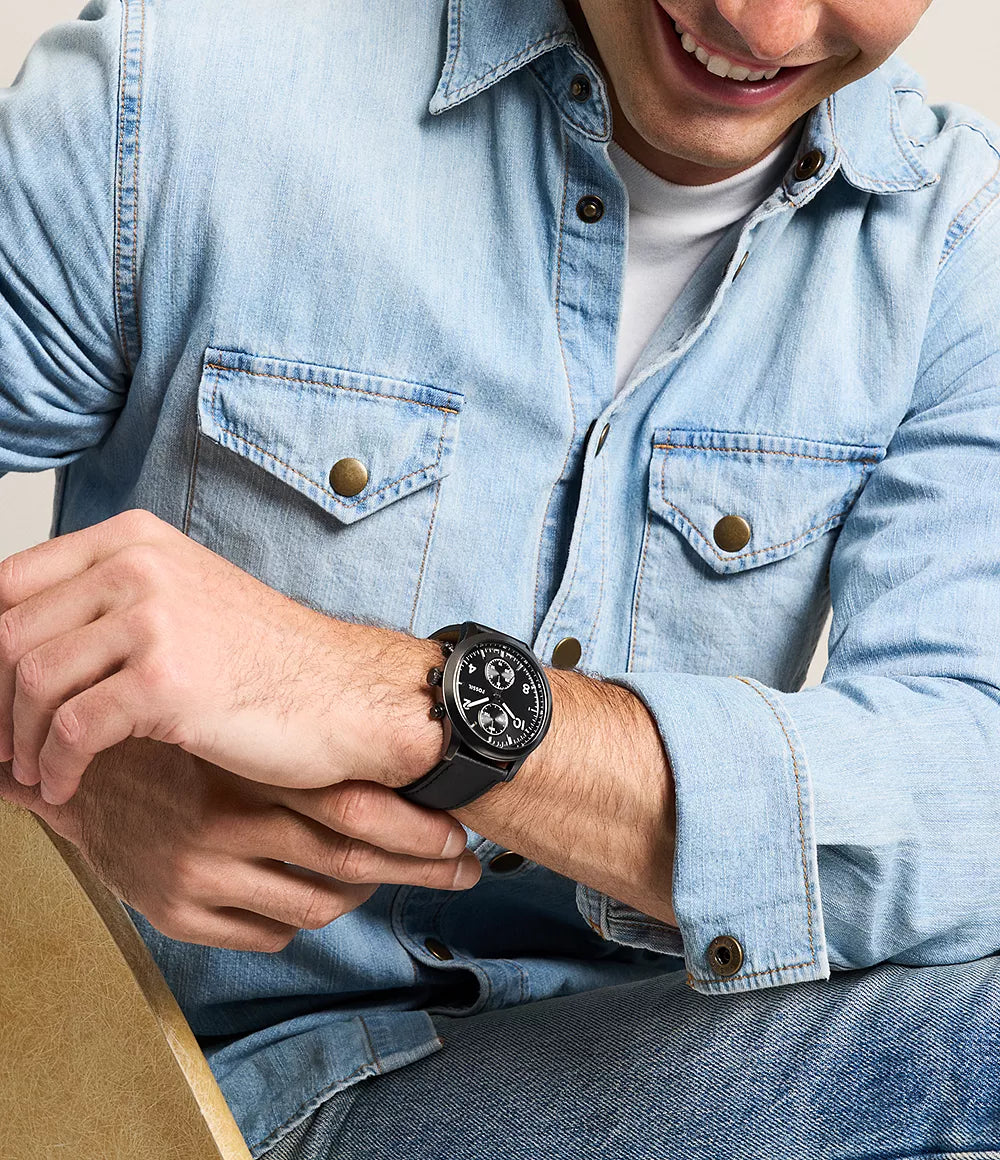 Fossil Bennett de hombre pulsera de piel 45 mm – BQM7089