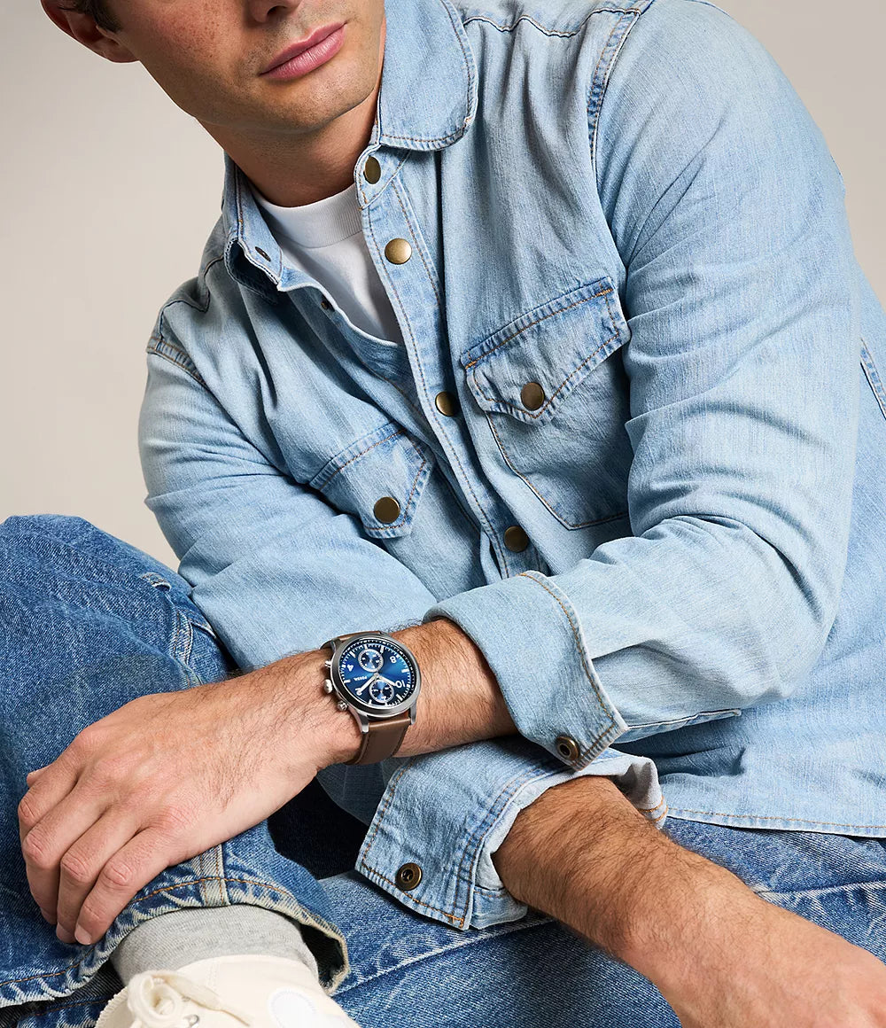 Fossil Bennett de hombre pulsera de piel 45 mm – BQM7090