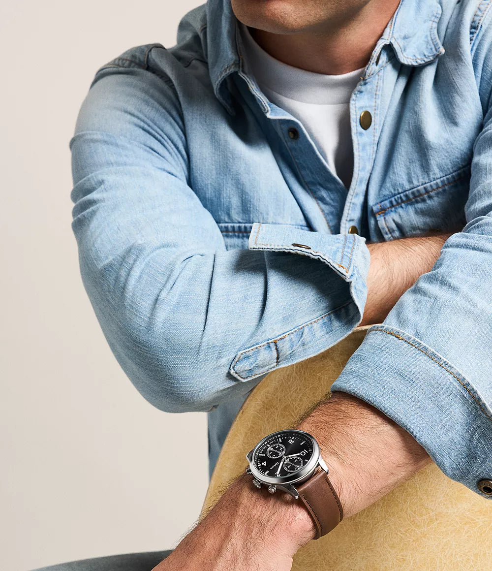 Fossil Bennett de hombre banda de piel 45 mm – BQM7091