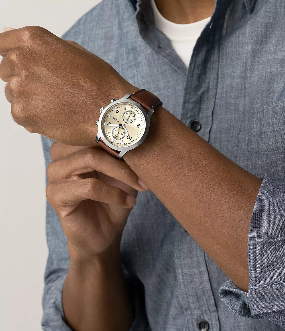 Fossil Bennett de hombre pulsera de cuero – BQM7105