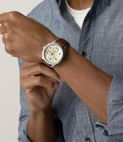 Fossil Bennett de hombre pulsera de cuero – BQM7105