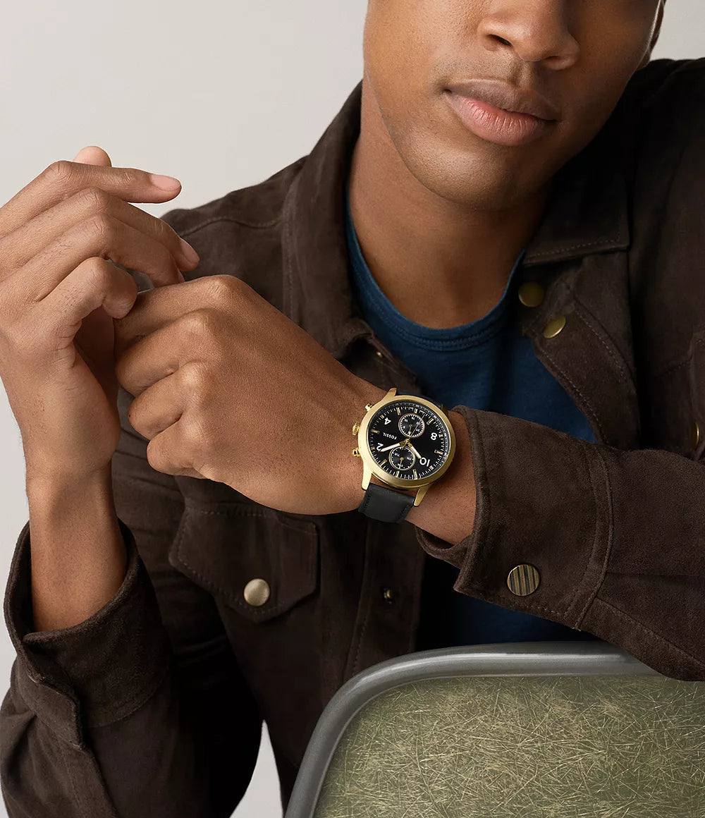 Fossil Bennet de hombre pulsera de cuero – BQM7106