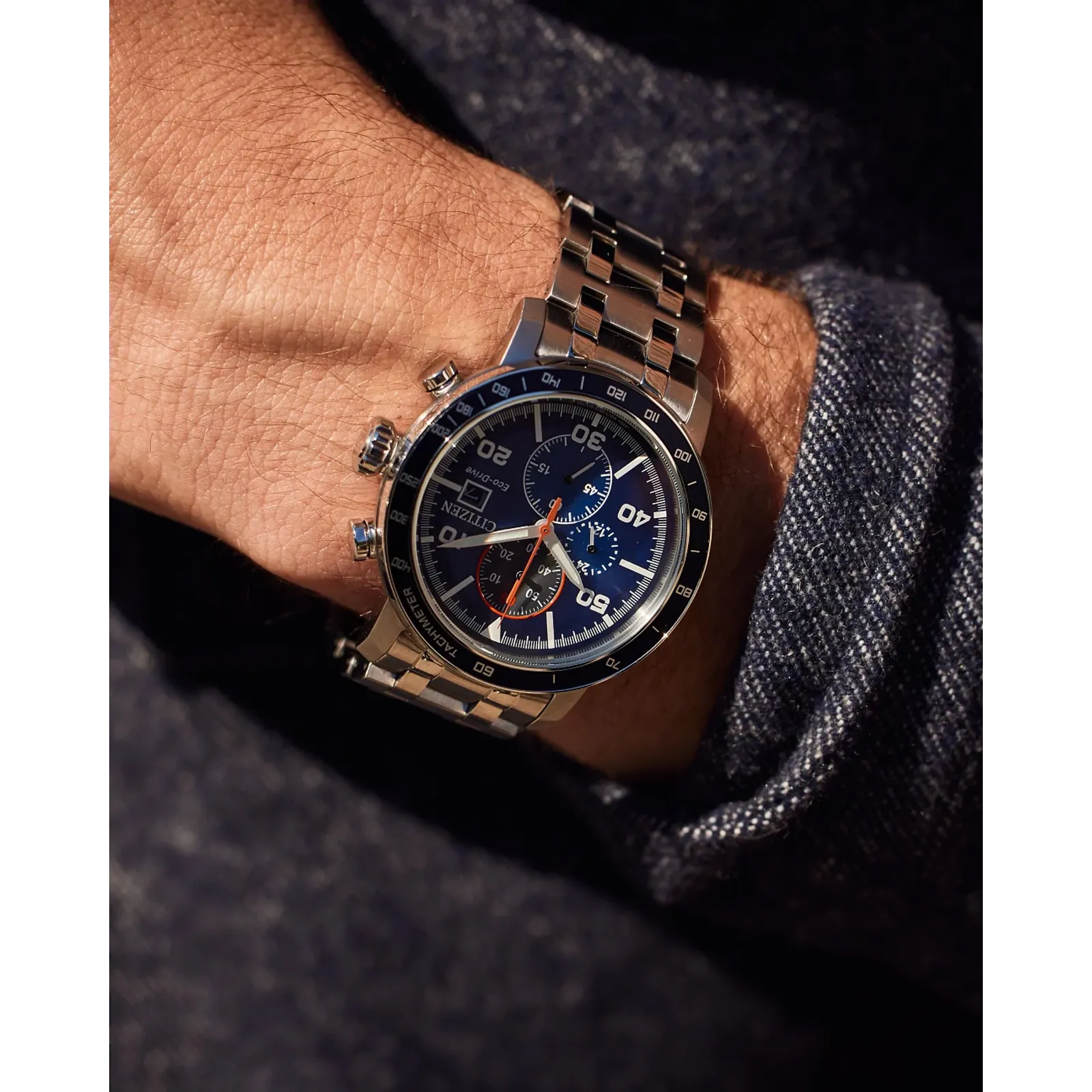 CA0850-59L Reloj Citizen Brycen de hombre pulsera de metal 44mm Eco-drive