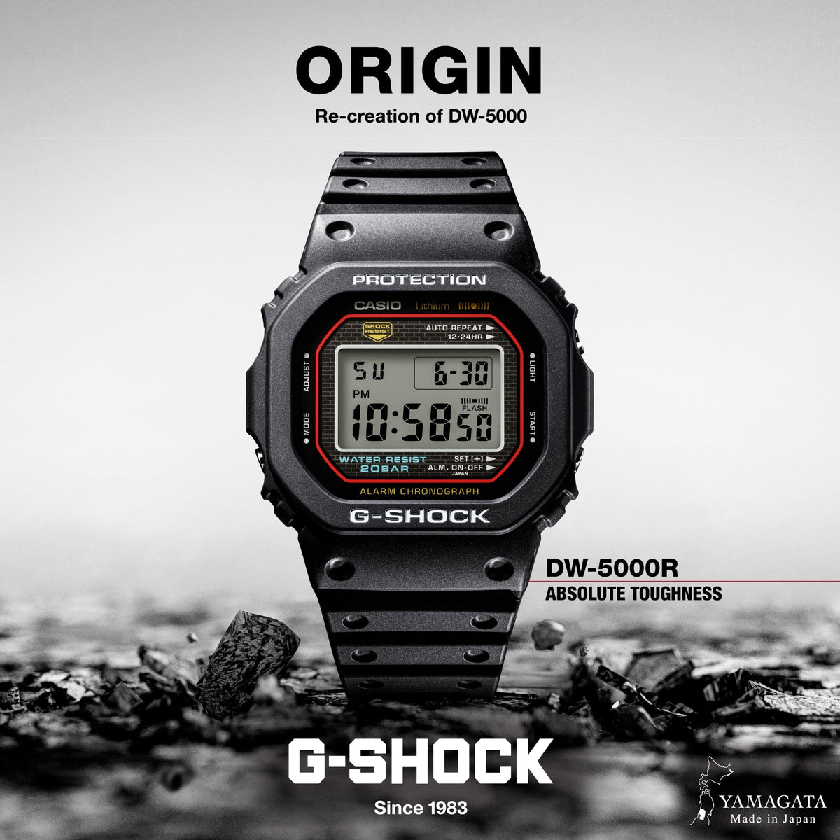 G-Shock de hombre correa de caucho – DW-5000R-1A
