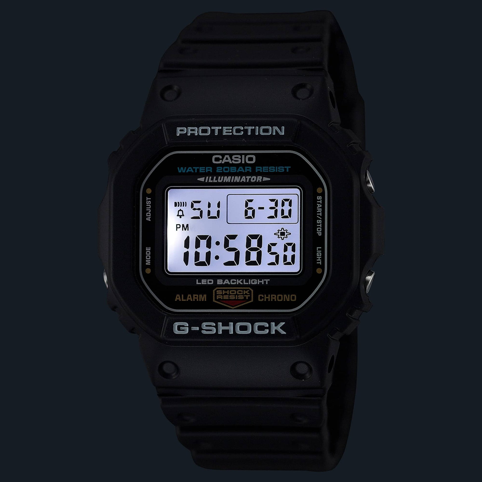 G-Shock Pulsera de Caucho para Caballero Digital – DW-5600UE-1