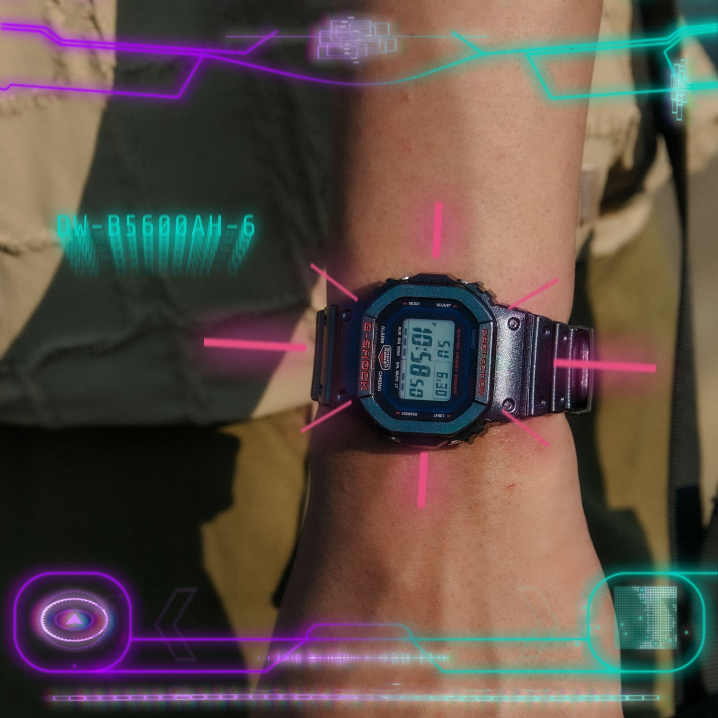 DW-B5600AH-6 Reloj G-Shock de hombre pulsera de resina bluetooth