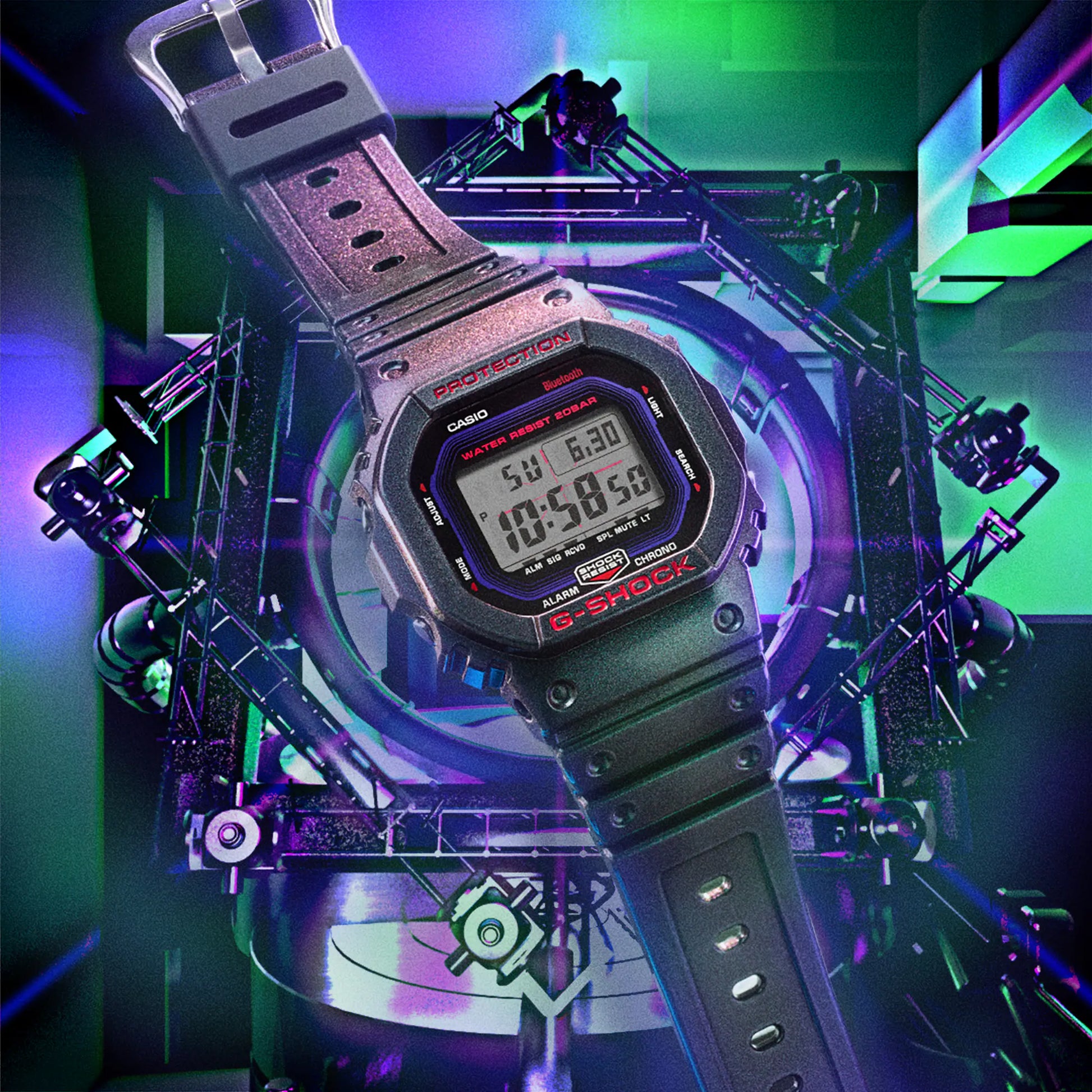 DW-B5600AH-6 Reloj G-Shock de hombre pulsera de resina bluetooth