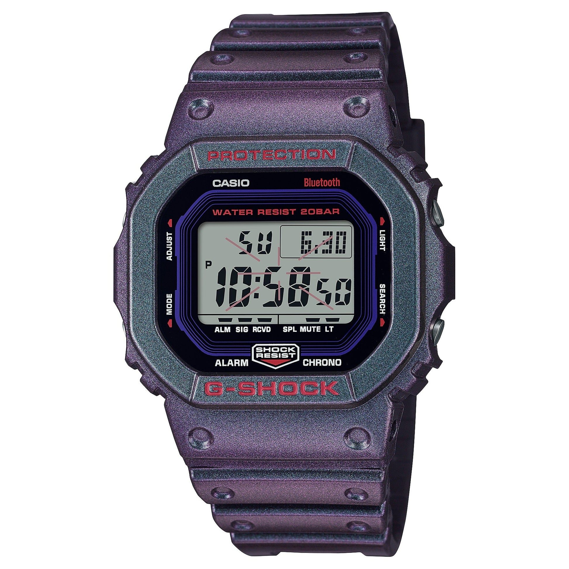 DW-B5600AH-6 Reloj G-Shock de hombre pulsera de resina bluetooth