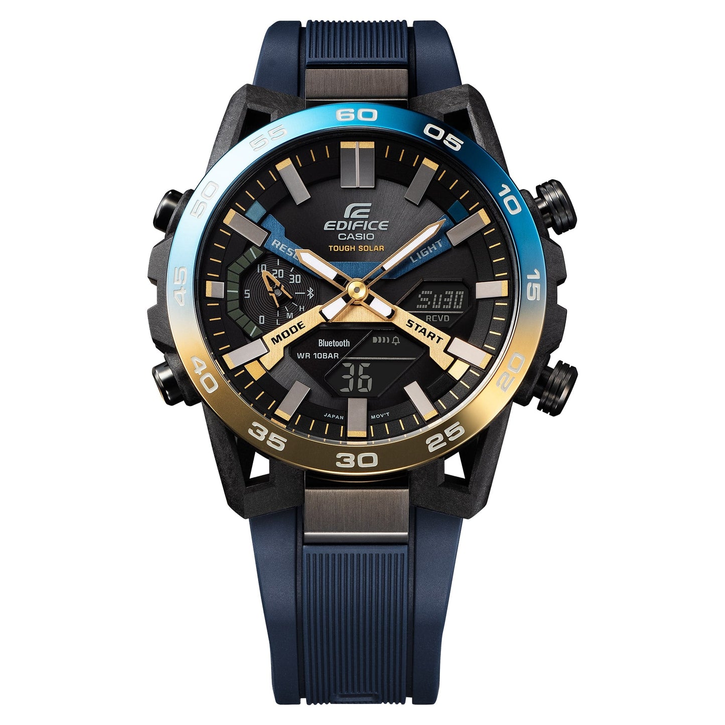 Edifice Sospensione de caballero pulsera de silicona – ECB-2000NP-1A