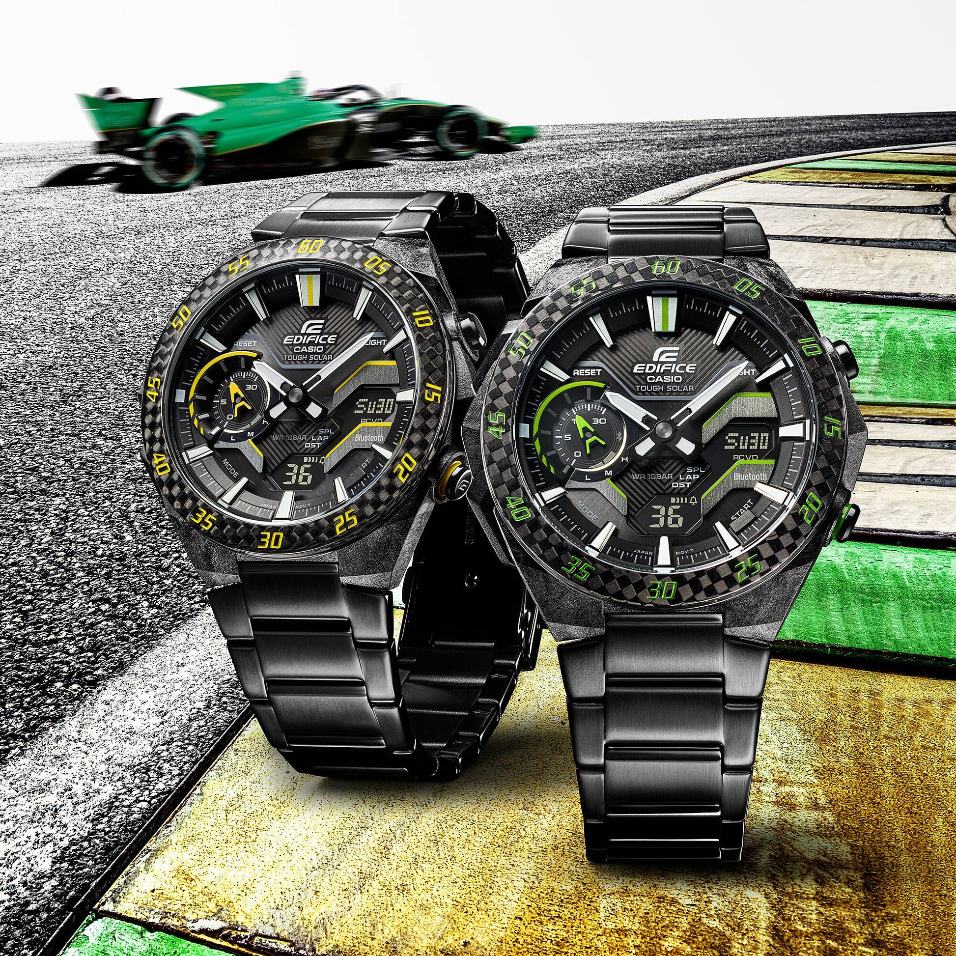 Edifice de caballero pulsera de metal – ECB-2200RC-1A3