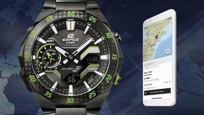 Edifice de caballero pulsera de metal – ECB-2200RC-1A3