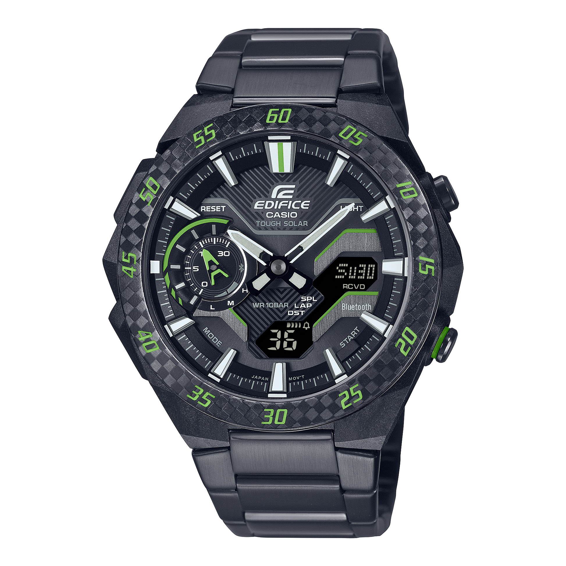Edifice de caballero pulsera de metal – ECB-2200RC-1A3