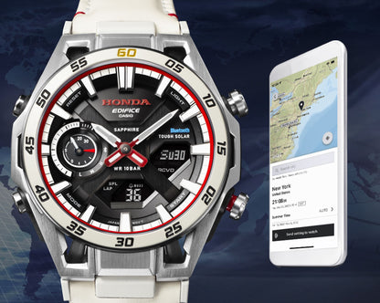 ECB-2300HR-1A Reloj Edifice Sospensione de hombre correa de cuero