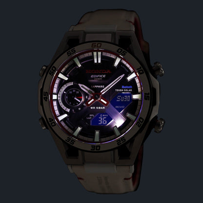 ECB-2300HR-1A Reloj Edifice Sospensione de hombre correa de cuero
