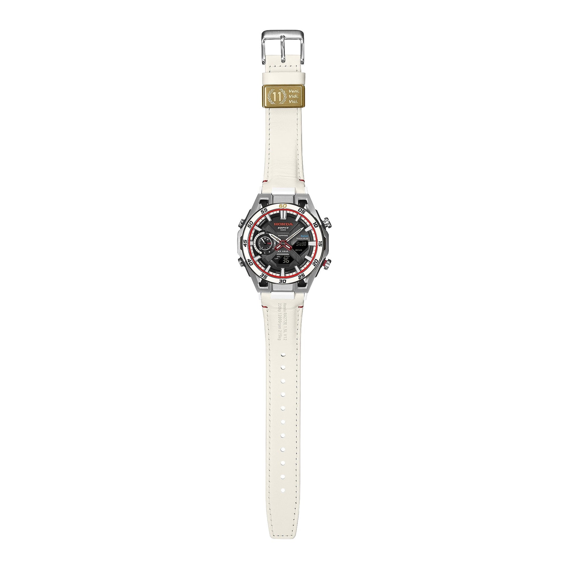 Edifice Sospensione de hombre correa de cuero – ECB-2300HR-1A