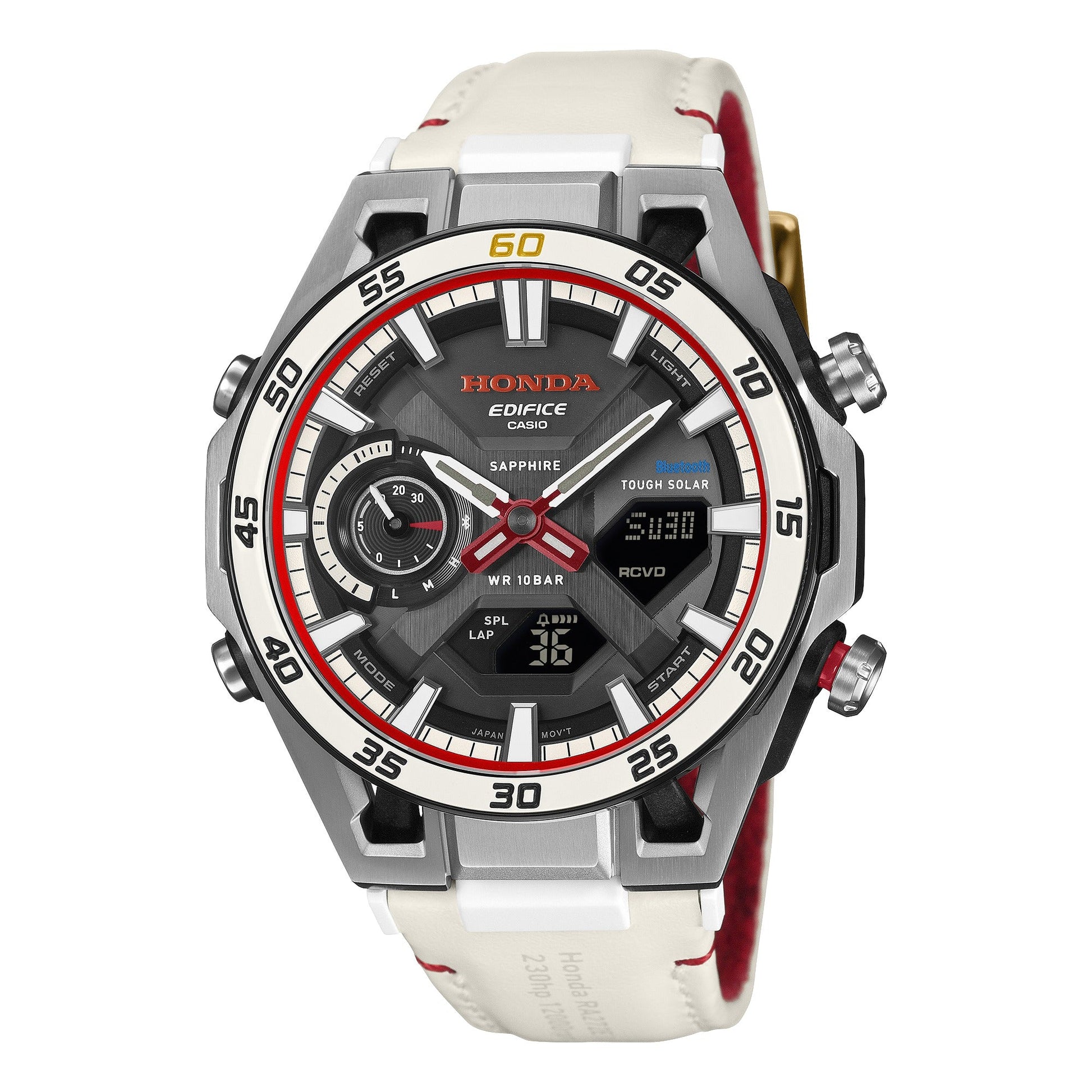 Edifice Sospensione de hombre correa de cuero – ECB-2300HR-1A