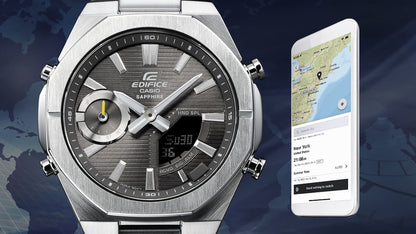 Edifice Bluetooth de caballero pulsera de metal cristal zafiro – ECB-S10DB-1A