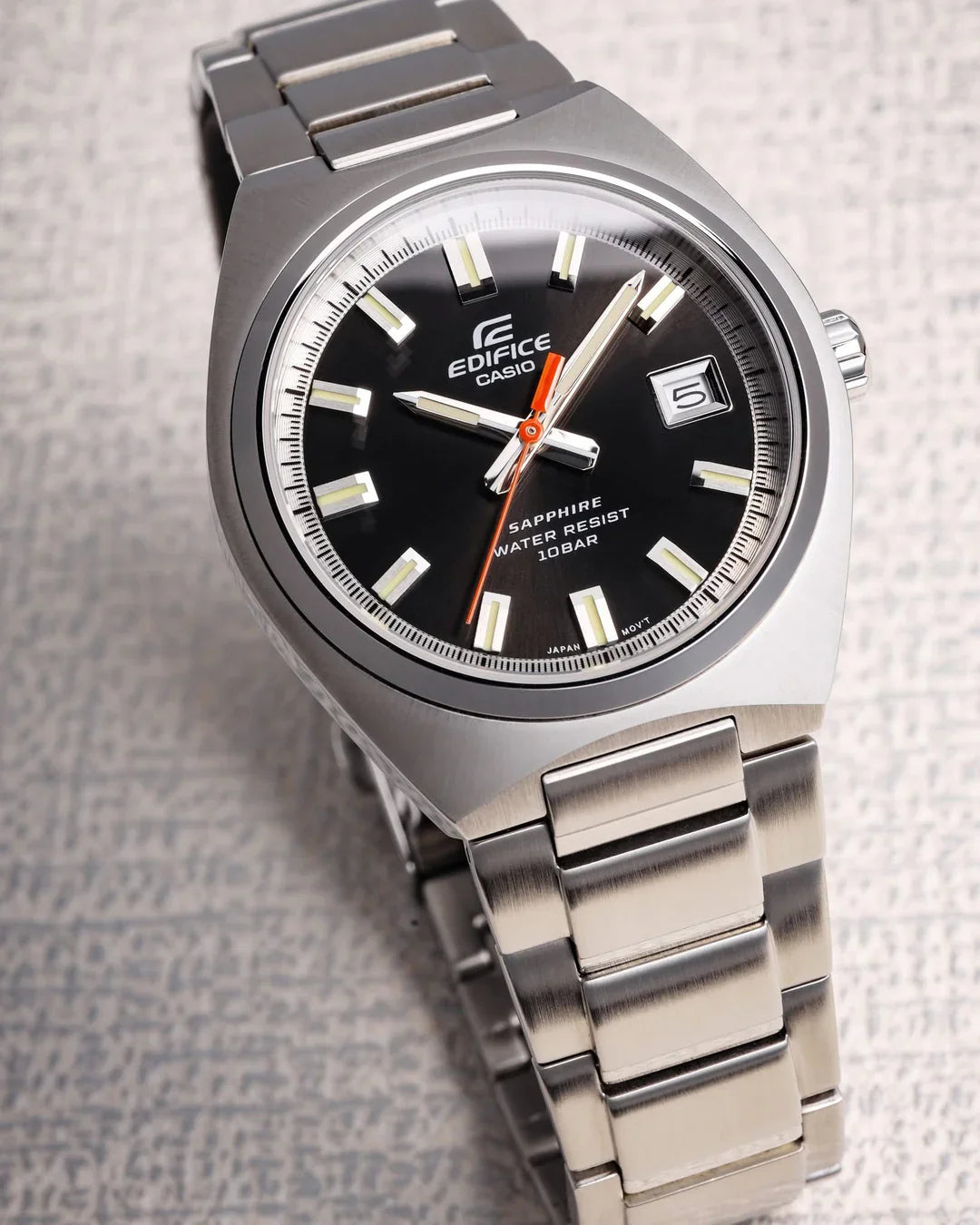 Edifice de caballero pulsera de metal cristal zafiro – EFB-109D-1AV