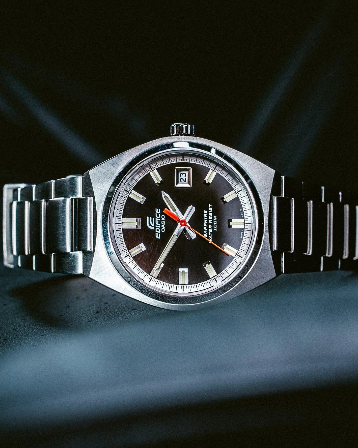 Edifice de caballero pulsera de metal cristal zafiro – EFB-109D-1AV