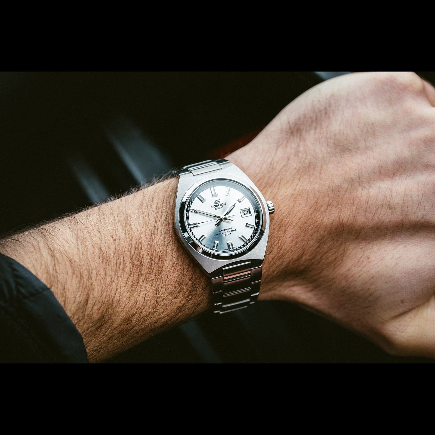 Edifice de caballero pulsera de metal cristal zafiro – EFB-109D-7AV