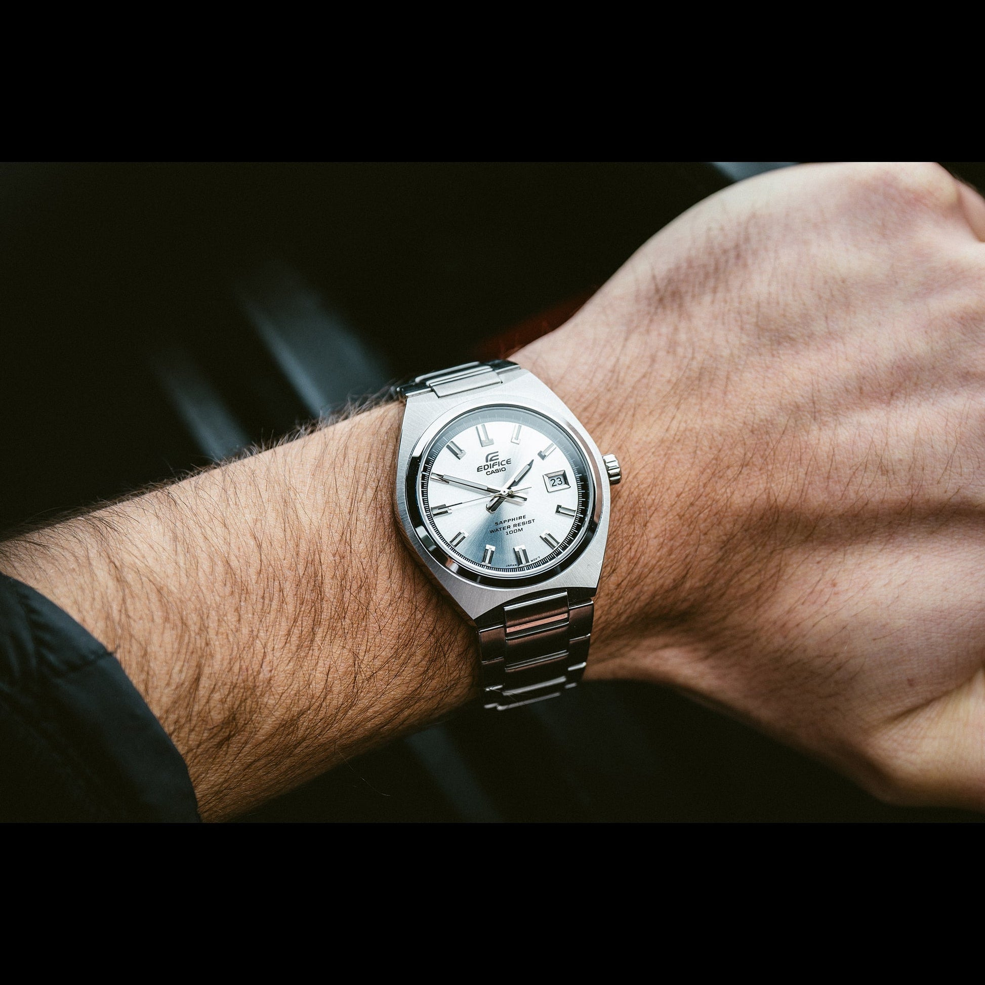 Edifice de caballero pulsera de metal cristal zafiro – EFB-109D-7AV