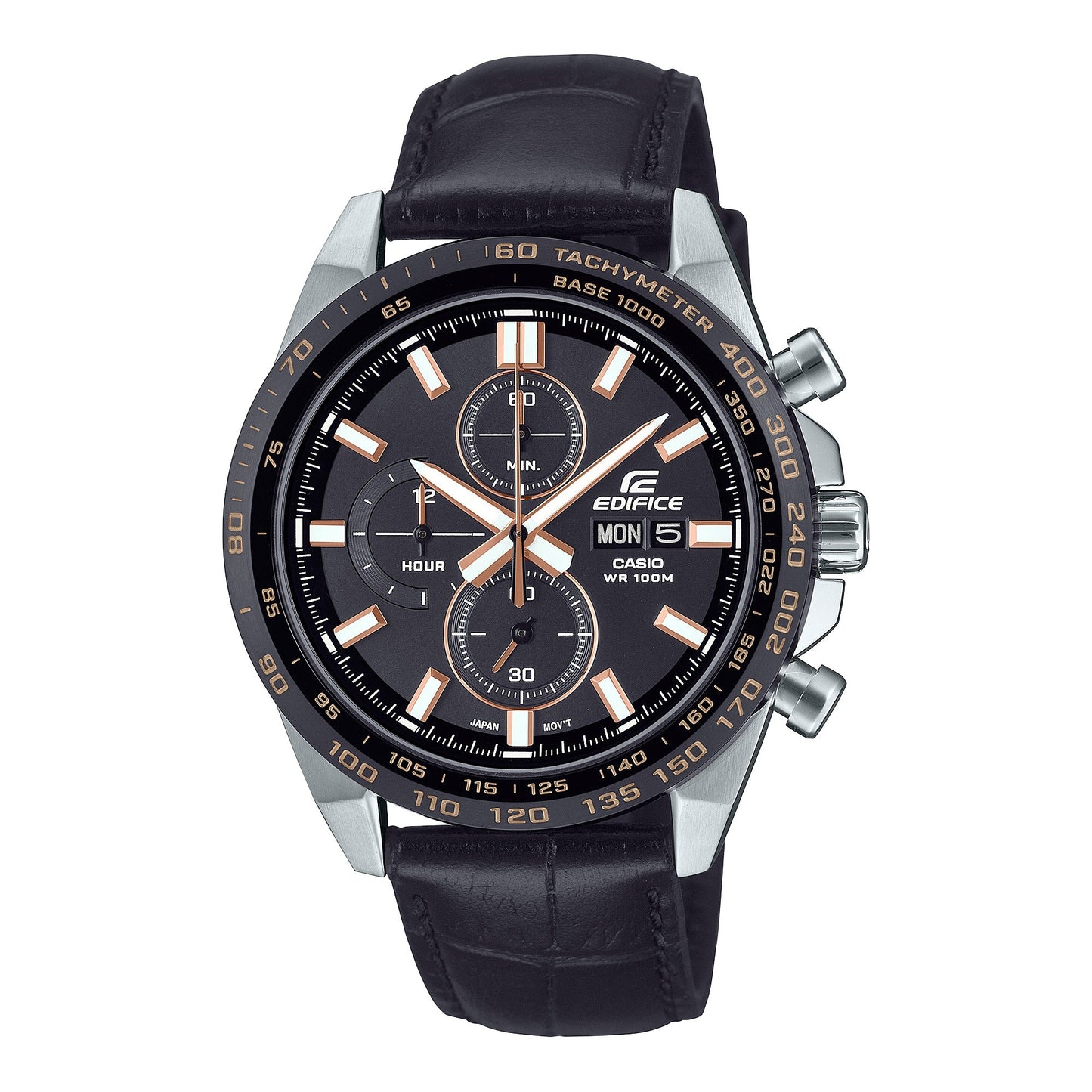 Edifice de hombre correa de piel – EFR-574BL-1AV