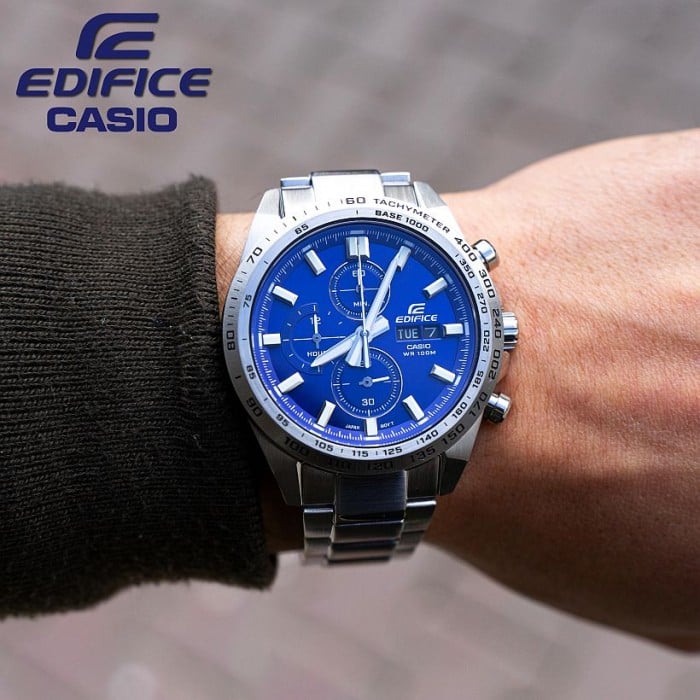 Edifice para Caballero Pulsera de Metal Análogo – EFR-574D-2AV