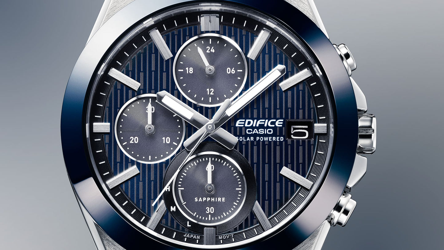 EFS-S650D-2A Reloj Edifice de hombre pulsera de metal cristal zafiro