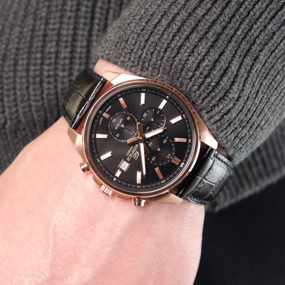 Edifice de hombre pulsera de cuero 49 mm – EFV-610ECL-1A