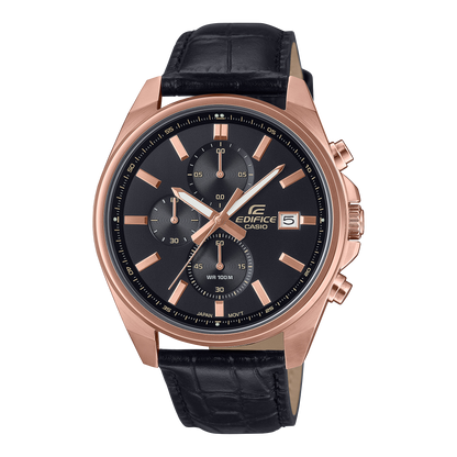 Edifice de hombre pulsera de cuero 49 mm – EFV-610ECL-1A
