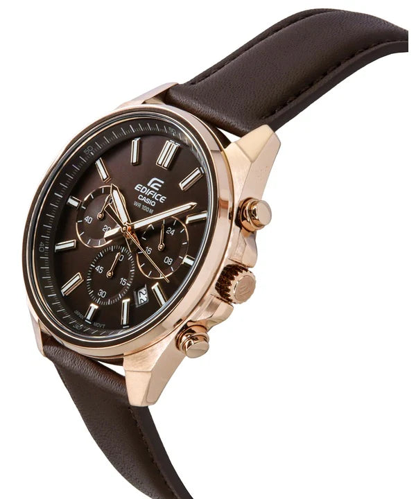 Edifice de hombre pulsera de cuero – EFV-650CL-5AV