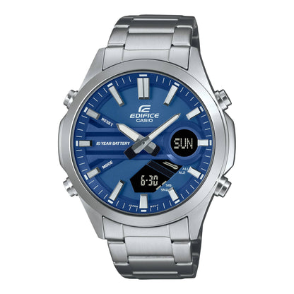 Edifice para Hombre Doble Hora Pulsera de Metal – EFV-C120D-2A