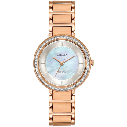 EM0483-54D Reloj Citizen Silhouette Crystal de dama banda de metal Eco-Drive