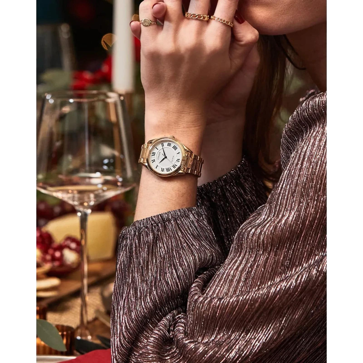 Citizen Arezzo Eco-drive para dama pulsera de acero inoxidable – EM0973-55A