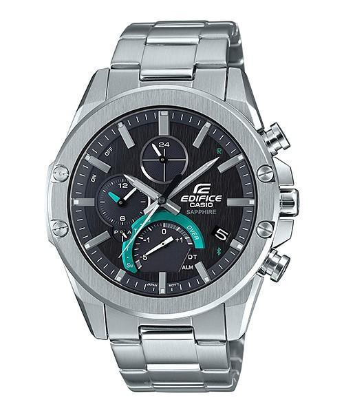 Edifice para Hombre Pulsera de Metal Vinculación Bluetooth cristal zafiro – EQB-1000D-1A