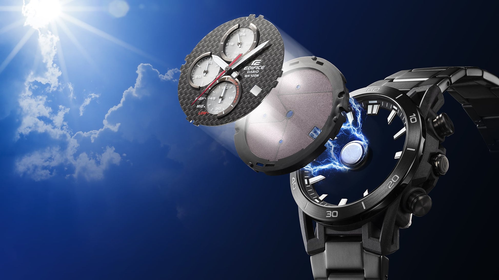 Edifice para caballero pulsera de metal – EQS-960D-1AV